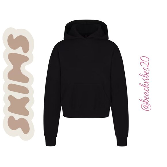 SKIMS Cotton Fleece Classic Hoodie Onyx Medium NWT - Picture 5 of 7